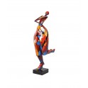 Sculpture en Métal : Pin-Up, Finitions Multicolores, H 66 cm