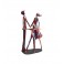 Sculpture Couple Fer : Etreinte Finition Multicolore, H 75 cm