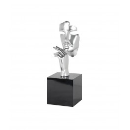 Sculpture Design Résine : Indiscrétion, Mod Blanc Satiné H 57 cm