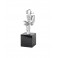 Sculpture Design Résine : Indiscrétion, Mod Blanc Satiné H 57 cm