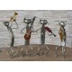 Statuette fer Musique : Le Chat Saxophonste, H 25 cm