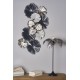Déco Murale Design : Feuillage tropical, Anthracite et Argent, L, 90 cm
