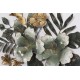 Décoration murale design : Fleur d'hibiscus & Feuillage tropical, Vert & Gris, L, 80 cm