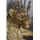 Statuette Lion couché XL, Modèle baroque doré, L 80 cm