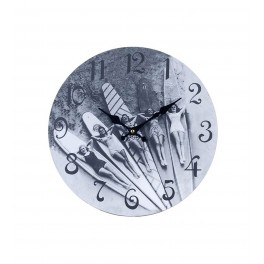 Horloge murale Surf : Noir et Blanc, Mod 3. D 34 cm