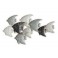 Déco Murale Poissons : Banc de Scalaires, Gris et Blanc, L 65 cm