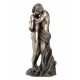 Statuette couple nue, effet bronze : Le baiser, H 29 cm