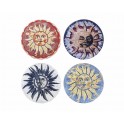 Set 4 Dessous de plat Céramique : Modèle Soleil Coloré, L 20 cm