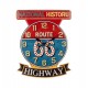 Horloge Rétro Métal : Modèle Highway, Design Rouge & Bleu, H 56 cm