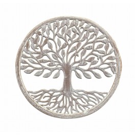 Déco murale en Bois : Arbre de Vie Marron Clair. D 60 cm