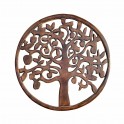 Déco murale en Bois : Arbre de Vie Marron, Diamètre 60 cm