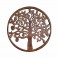 Déco murale en Bois : Arbre de Vie Marron, Diamètre 60 cm