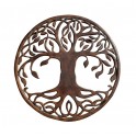 Déco murale en Bois : Arbre de vie Marron, Diam 60 cm