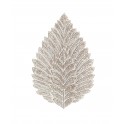 Déco murale en Bois : Feuille Stylisée et Céruse Blanche, H 100 cm