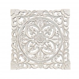 Déco murale en Bois Blanc : Motifs Mandala, Diam 60 cm