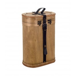 Porte-bouteilles en bambou vintage, 2 Bouteilles, H 36 cm