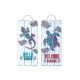 Set 2 Panneaux Bois Suspension : Tortue & Lézard, H 34 cm