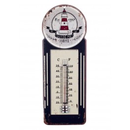 Thermomètre Intérieur/Extérieur : Modèle vintage OCEAN, H 29 cm