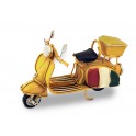 Petit scooter vintage Type vespa, L 12 cm Jaune