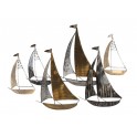 Déco murale en Métal : Régate 6 Voiliers. L 78 cm