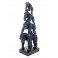 Statuette 4 Singes sur Socle, The Monkey Family, H 40 cm