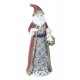 Figurine Père Noël en Résine, Rouge et Gris, H 20 cm