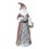 Figurine Père Noël en Résine, Rouge et Gris, H 20 cm