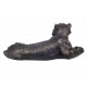 Statuette Lion couché XL, Modèle baroque doré, L 80 cm