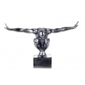 Statue Résine contemporaine Homme : Equilibre, Silver, L 50 cm