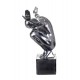 Statue Résine contemporaine Homme : Equilibre, Silver, L 50 cm