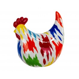 Tirelire en Dolomite : Poule. Collection Grafik, L 18 cm