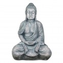Grand Bouddha Magnésie, Patine Gris Clair, H 102 cm