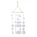 Suspension Mer : Bois flotté et Coquillages nacrés, H 40 cm