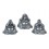 Set 3 mini Bouddha sagesse, Collection Silver