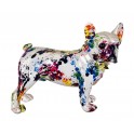 Statuette Chien XL : Le Bouledogue, Finition Argent, H 62 cm