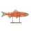 Déco Mer : Grand Poisson Bar Orange sur socle, Bois recyclé, L 40 cm