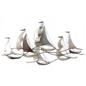 Déco murale marine XXL : Grande Régate 6 Voiliers, L 130 cm