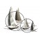 Déco murale Fer : 4 Bateaux sur Vagues, Gamme Océanic. L 125 cm