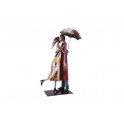 Sculpture Couple Fer : Amoureux sous la pluie, Finition Multicolore, H 70 cm