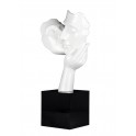 Sculpture Design Couple : Tendre Complicité, Blanc Satin, H 62 cm
