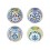 Set 4 Photophores Indiens, Mandalas Colorés, Diamètre 10 cm