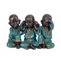 Set de 3 Mini-Moines de la Sagesse Assis 2, Collection Baby Zen, H 7,5 cm