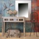 Commode 3 Tiroirs en madère avec inserts verre laqué noir, L 73 cm