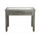 Commode 3 Tiroirs en madère avec inserts verre laqué noir, L 73 cm