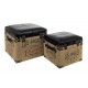 Set 2 Coffres Mdf, Collection Vintage USA, H 35 cm (grand)