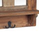 Portemanteau 5 Miroirs et 4 Patères de Suspension, Bois naturel, L 70 cm