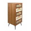 Chiffonnier Scandinave 7 tiroirs ATLAS, Bois de Manguier, H 125 cm