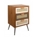 Chiffonnier Bohème 5 Tiroirs, CANNAGE, H 94 cm