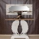 Console romantique patinée grise, modèle Bohème, L 109 cm