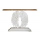Console romantique patinée grise, modèle Bohème, L 109 cm